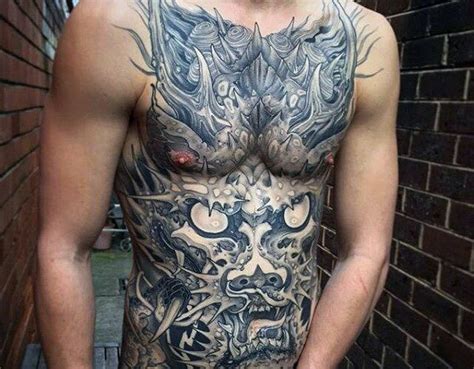 little stomach tattoos|full chest stomach tattoos.